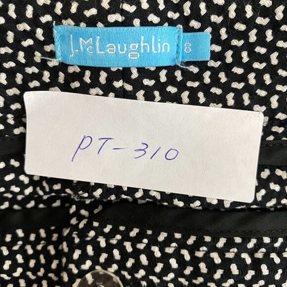 J. McLaughlin Ankle Pants Black White Cotton Blend - Picture 2 of 5